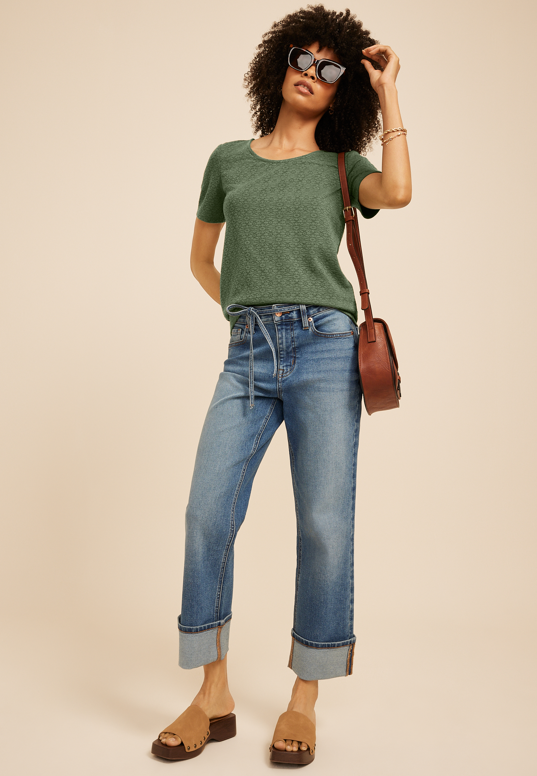 24/7 Floral Jacquard Short Sleeve Tee