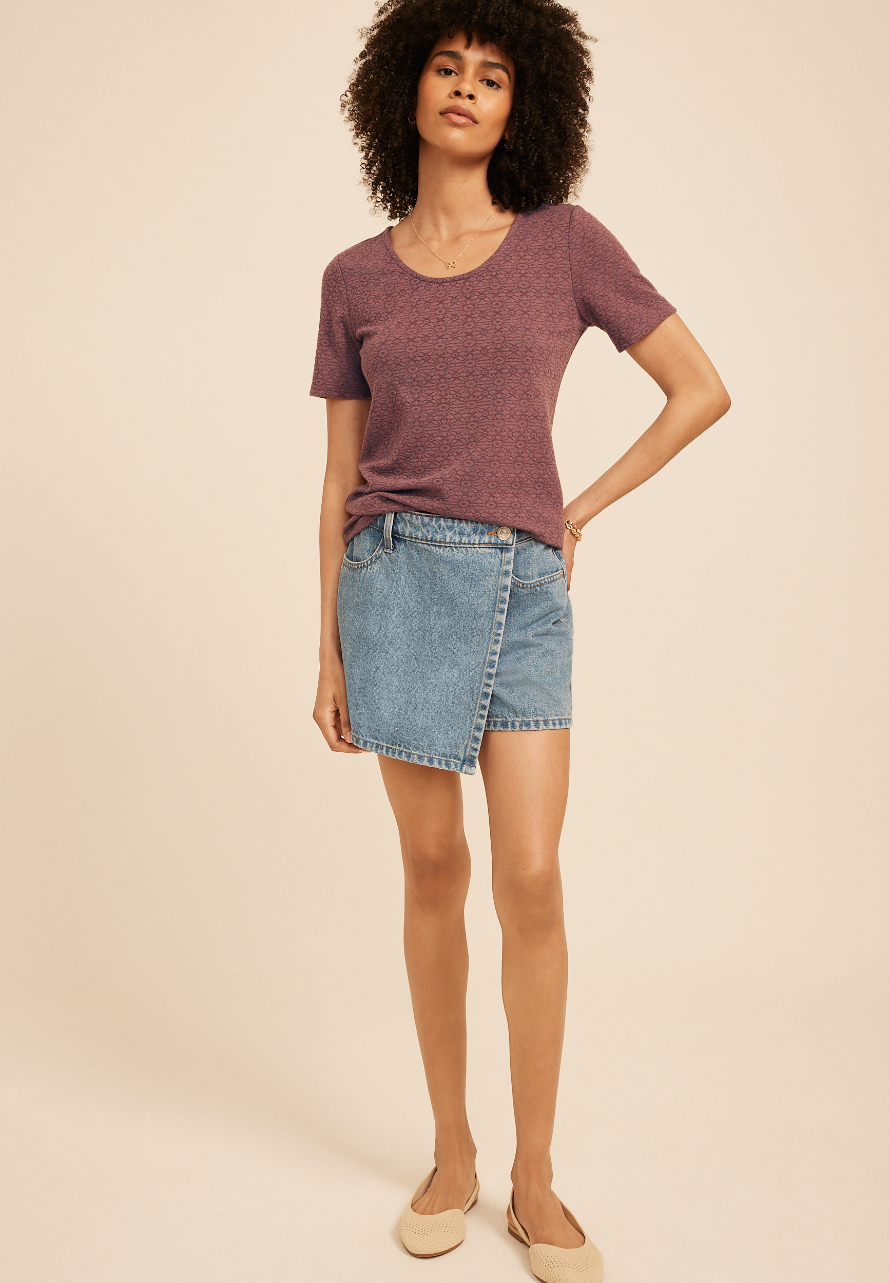 24/7 Floral Jacquard Short Sleeve Tee