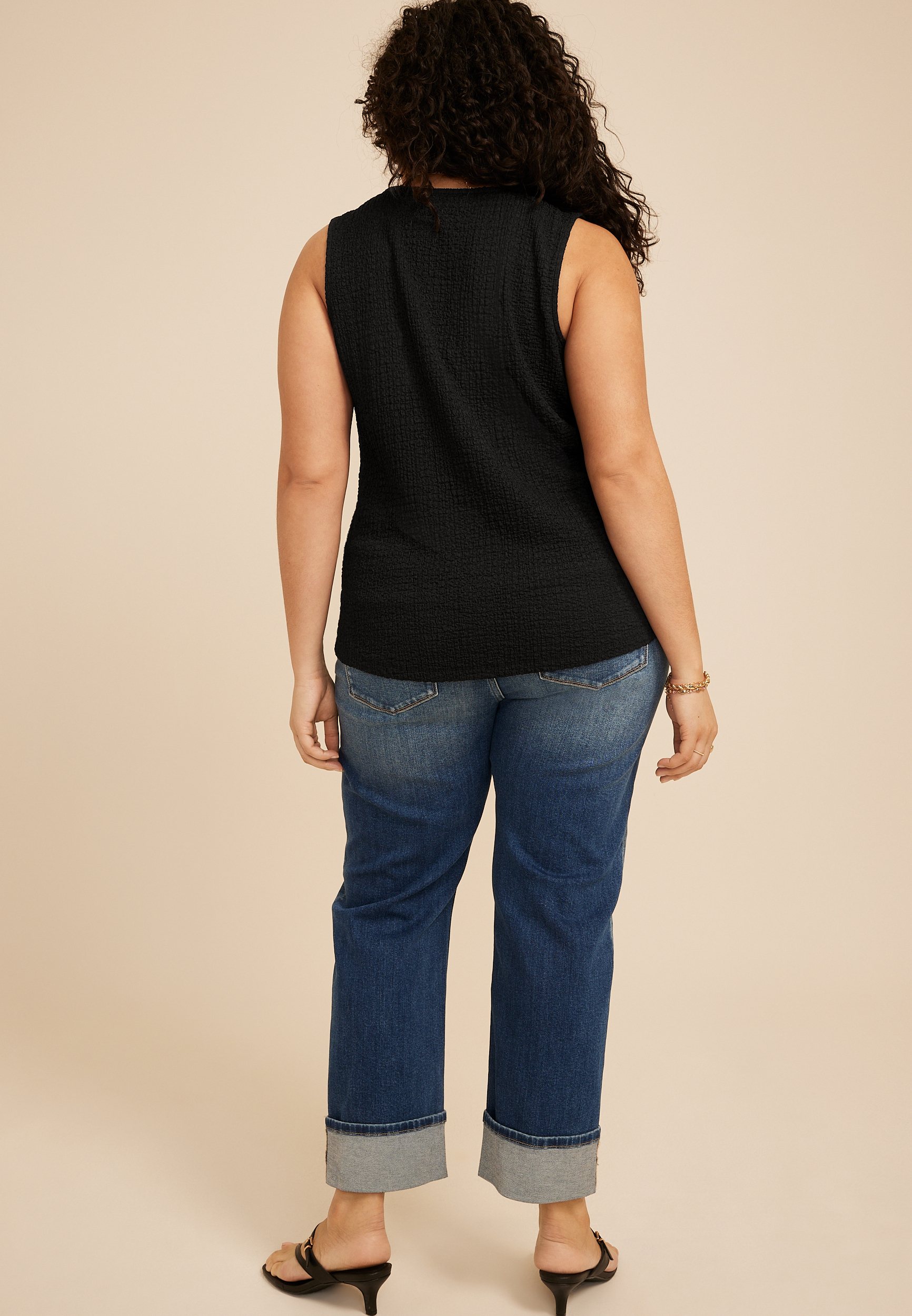 Plus Size Textured Button Front Tank Top | maurices