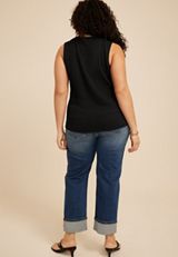 Plus Size Textured Button Front Tank Top, C106, small