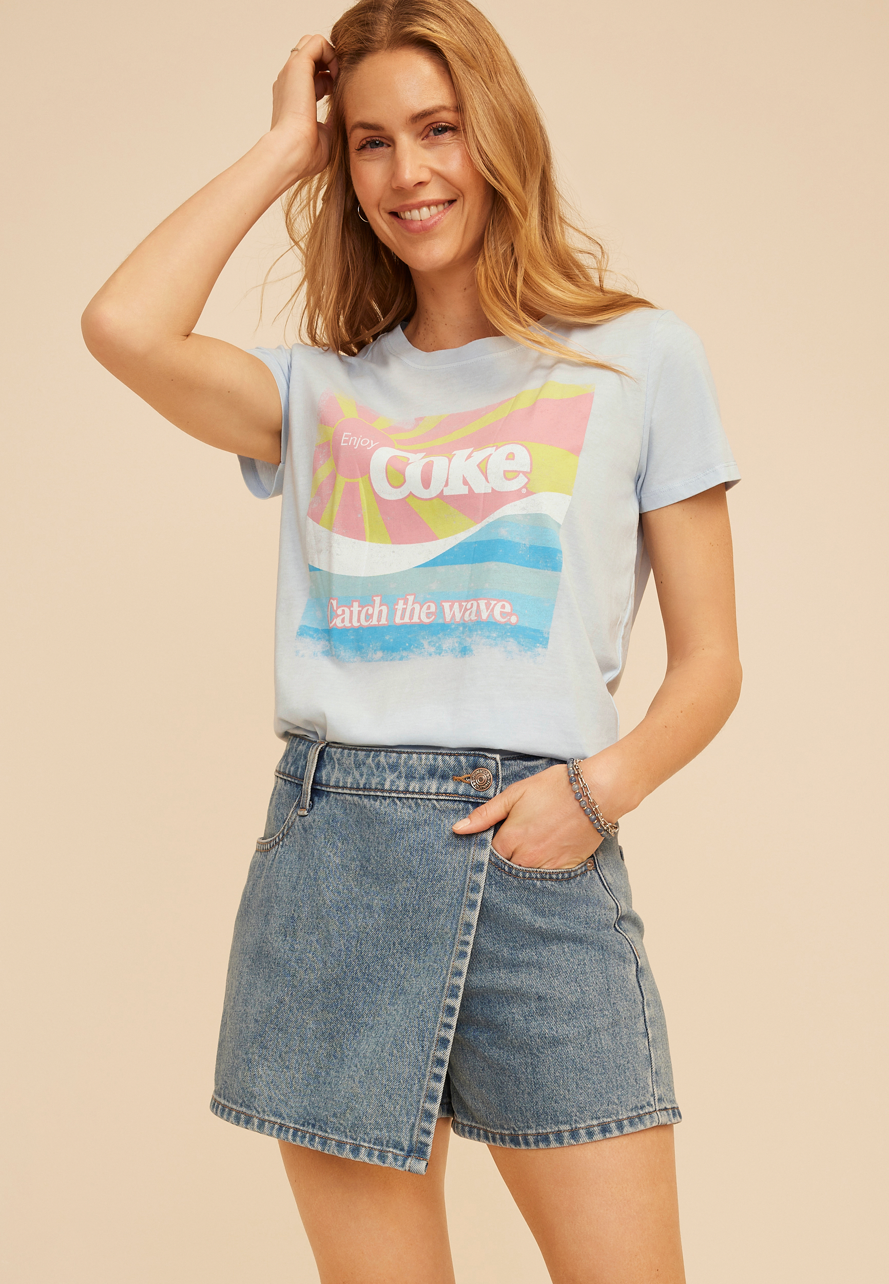 Enjoy Coke Catch The Wave Classic Graphic Tee, C161, large