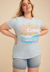 Plus Size Enjoy Coke Catch The Wave Classic Graphic Tee, C161, small