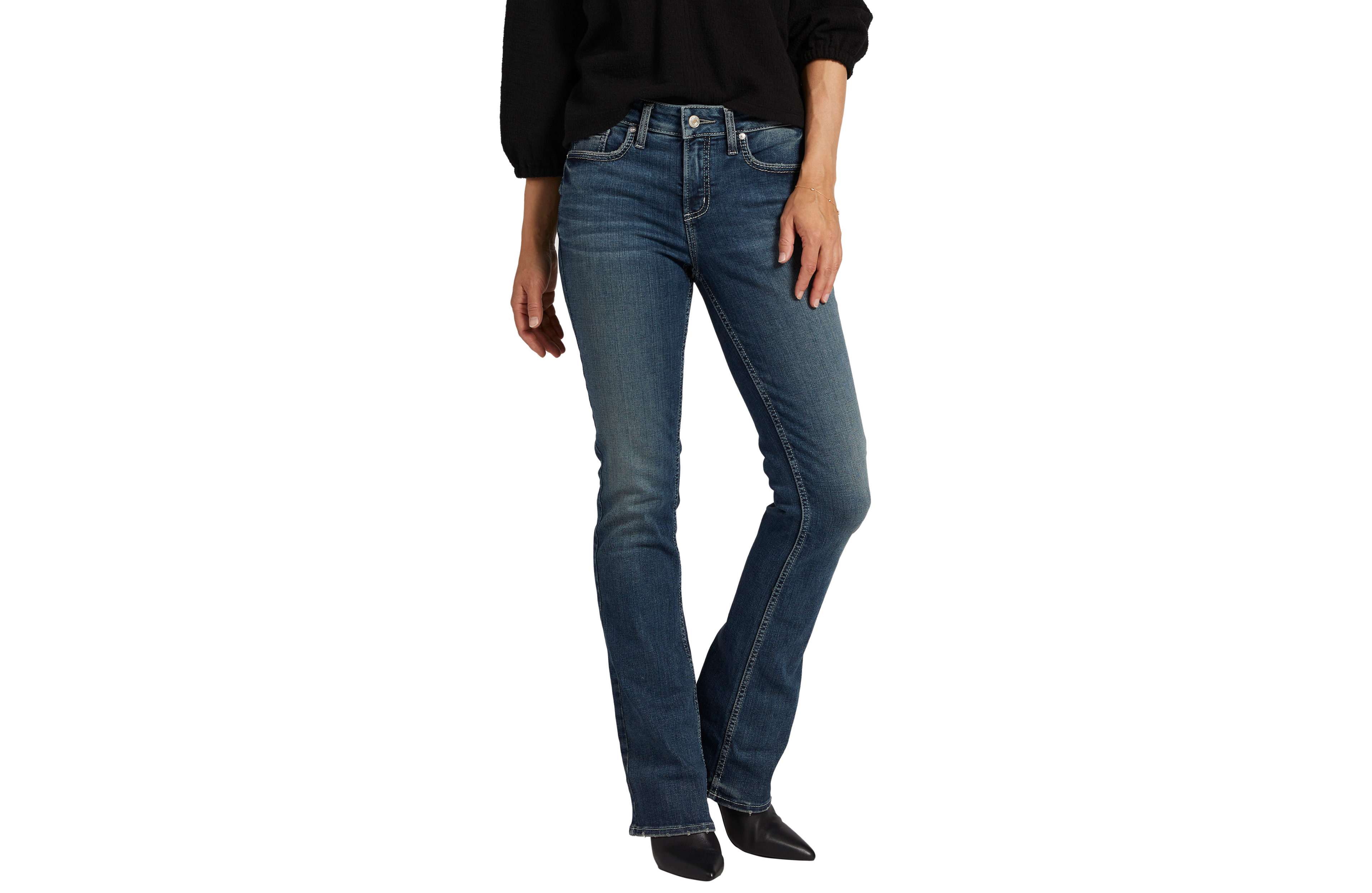 Silver Jeans Co.® Suki Curvy Mid Rise Tacked Pocket Bootcut Jean