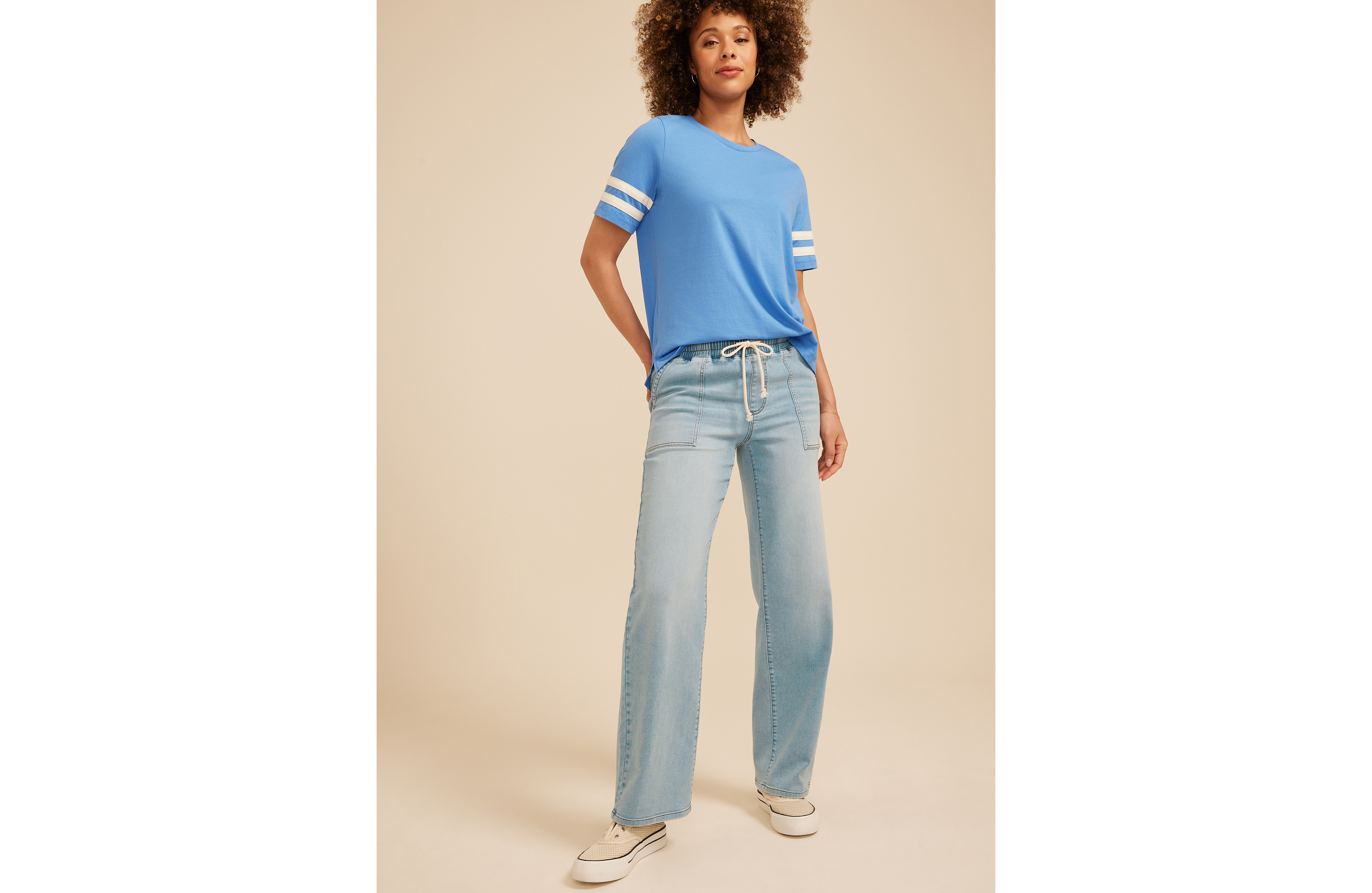 m jeans by maurices™ High Rise Knit Pull On Wide Leg Jean