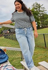 Plus Size m jeans by maurices&trade; High Rise Knit Pull On Wide Leg Jean, C2806, small