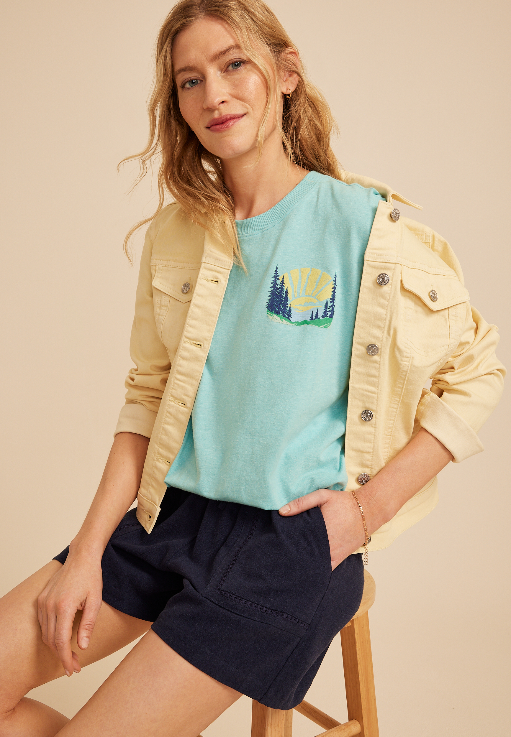 Better To Wake At The Lake Oversized Fit Graphic Tee