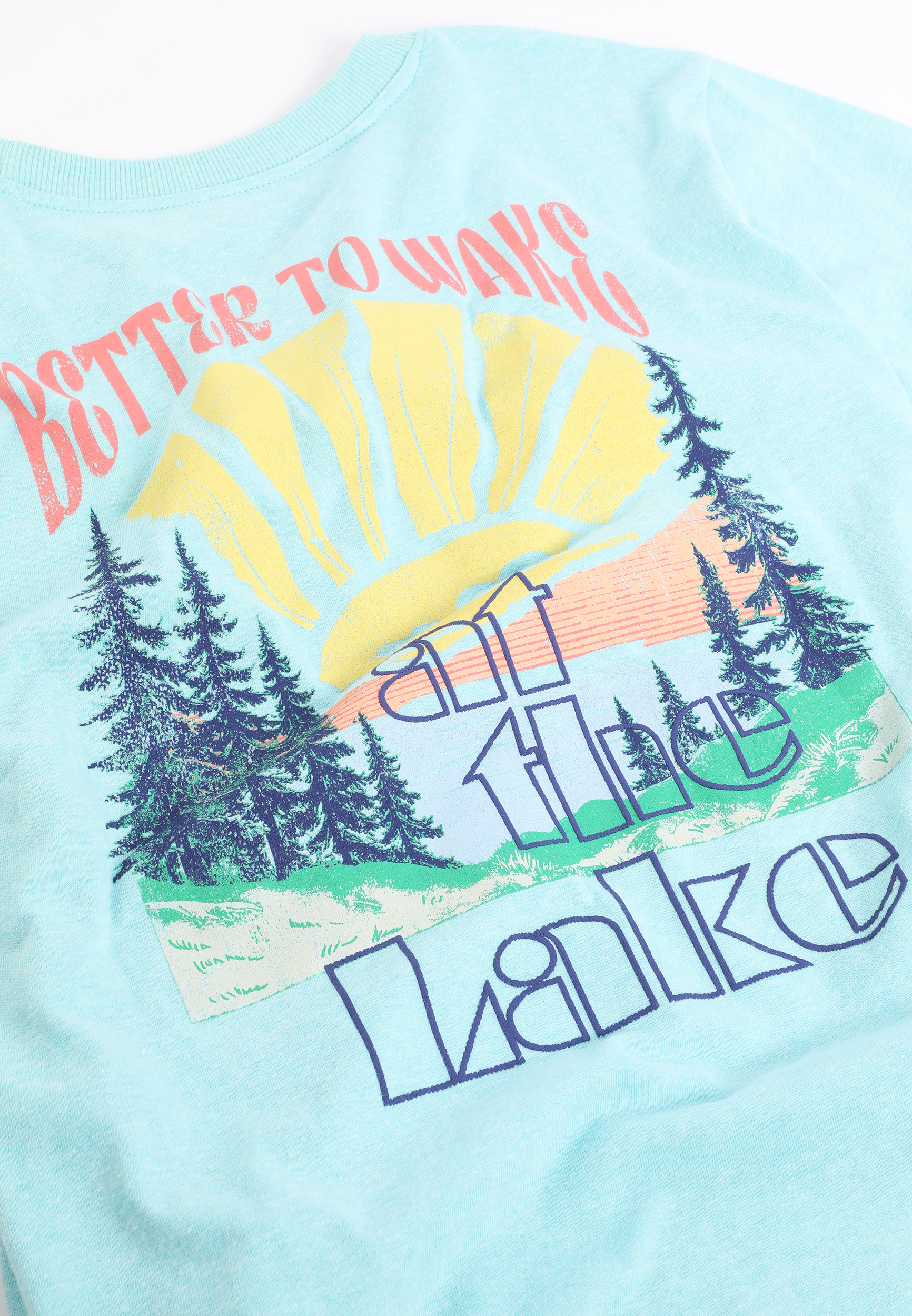 Plus Size Better To Wake At The Lake Oversized Fit Graphic Tee, AQUIFER, large