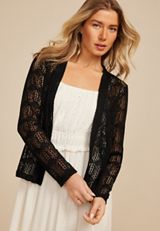 Open Stitch Crochet Cardigan, C106, small