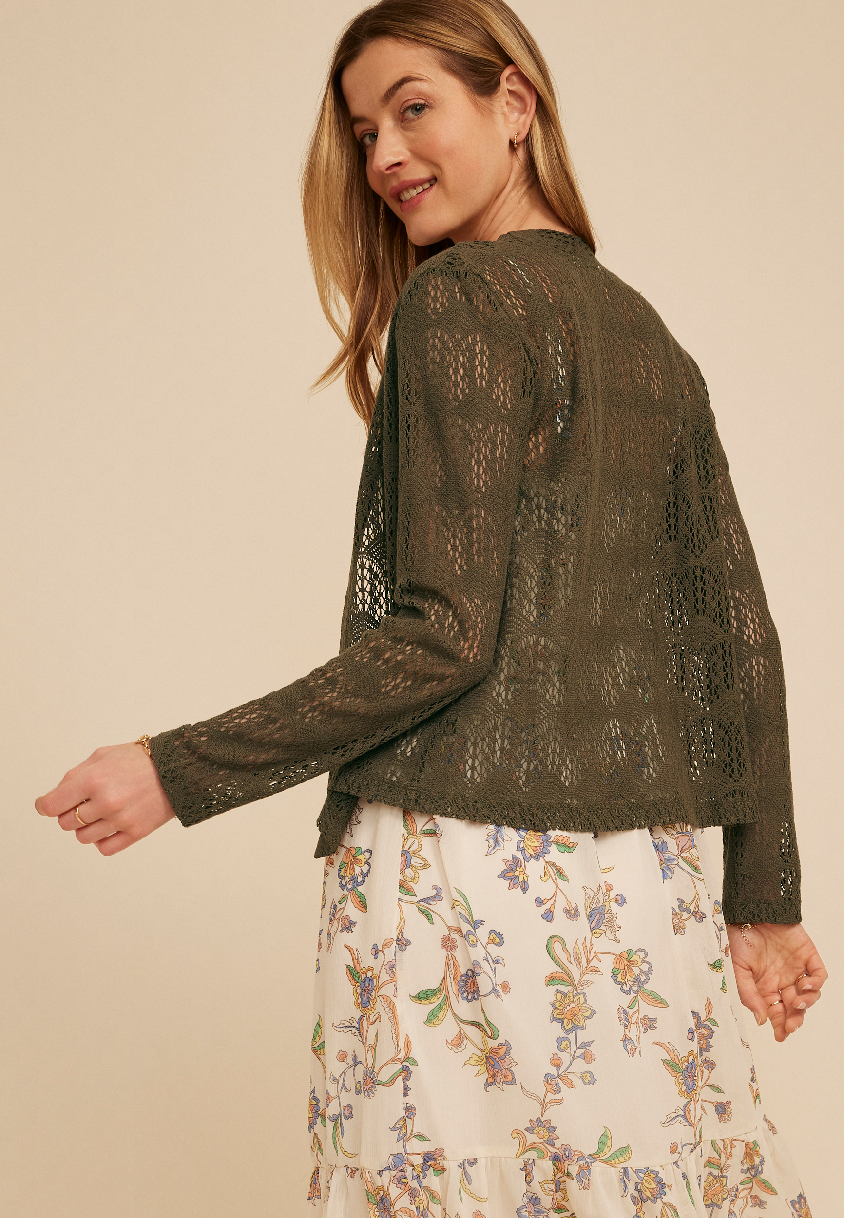 Open Stitch Crochet Cardigan | maurices
