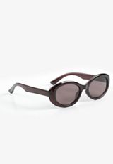 Brown Slim Plastic Oval Sunglasses, C126, small