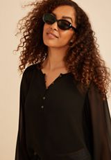 Brown Slim Plastic Oval Sunglasses, C126, small