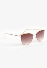 Enamel Metal Trim Cat Eye Sunglasses, C393, small