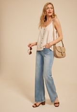 Striped Button Front Tank Top, C8582, small