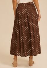 Polka Dot Button Front Maxi Skirt, C6115, small