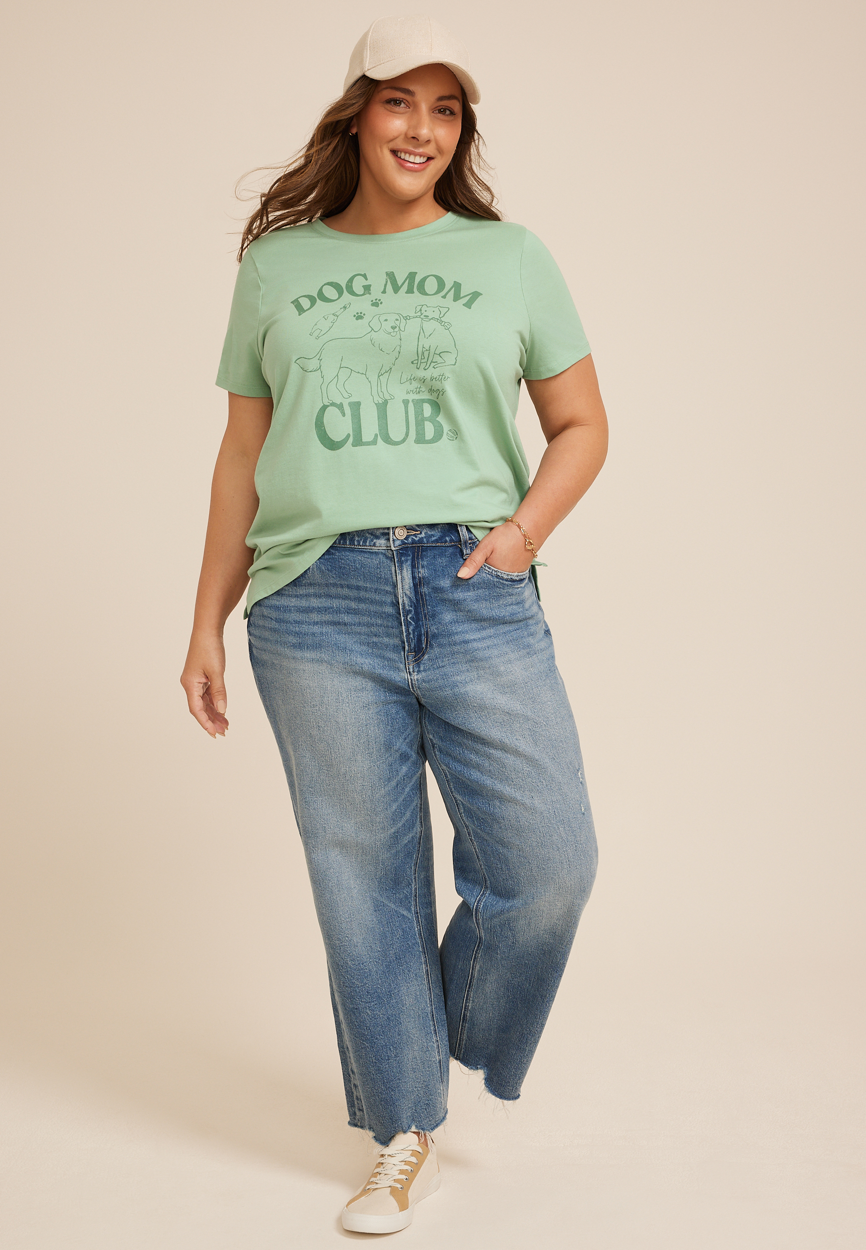 Plus Size Dog Mom Club Classic Fit Graphic Tee