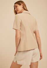 Short Sleeve Single Button Blazer, DOESKIN, small