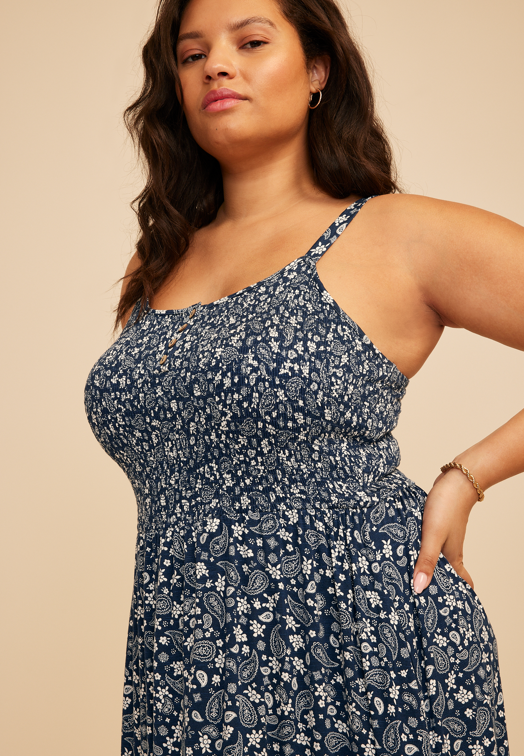 Plus Size 24/7 Bare Henley Mini Dress