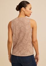 Floral Lace Ruched Shoulder Tank Top, C5724, small