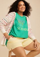 Plus Size Create Your Own Sunshine Oversized Fit Graphic Tee, C1461, small
