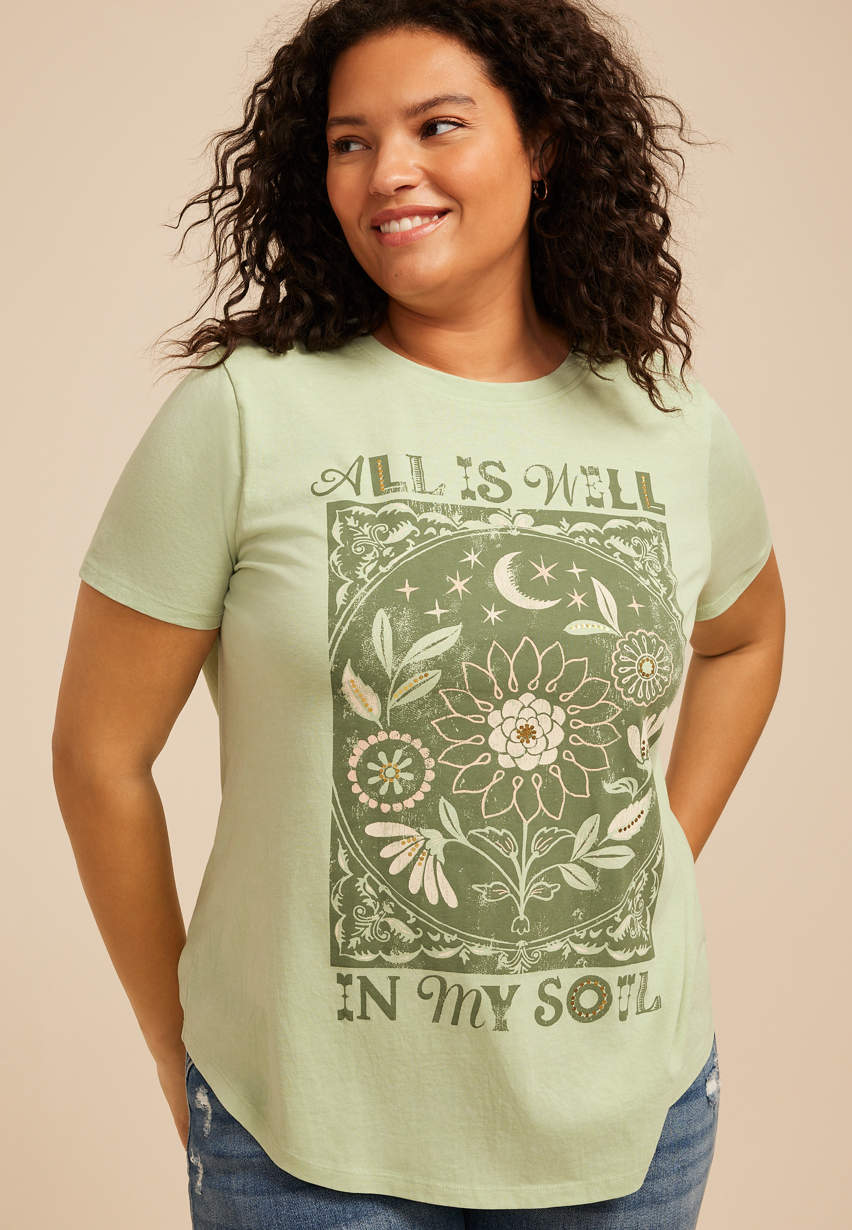 Plus Size All Is Well In My Soul Classic Fit Graphic Tee