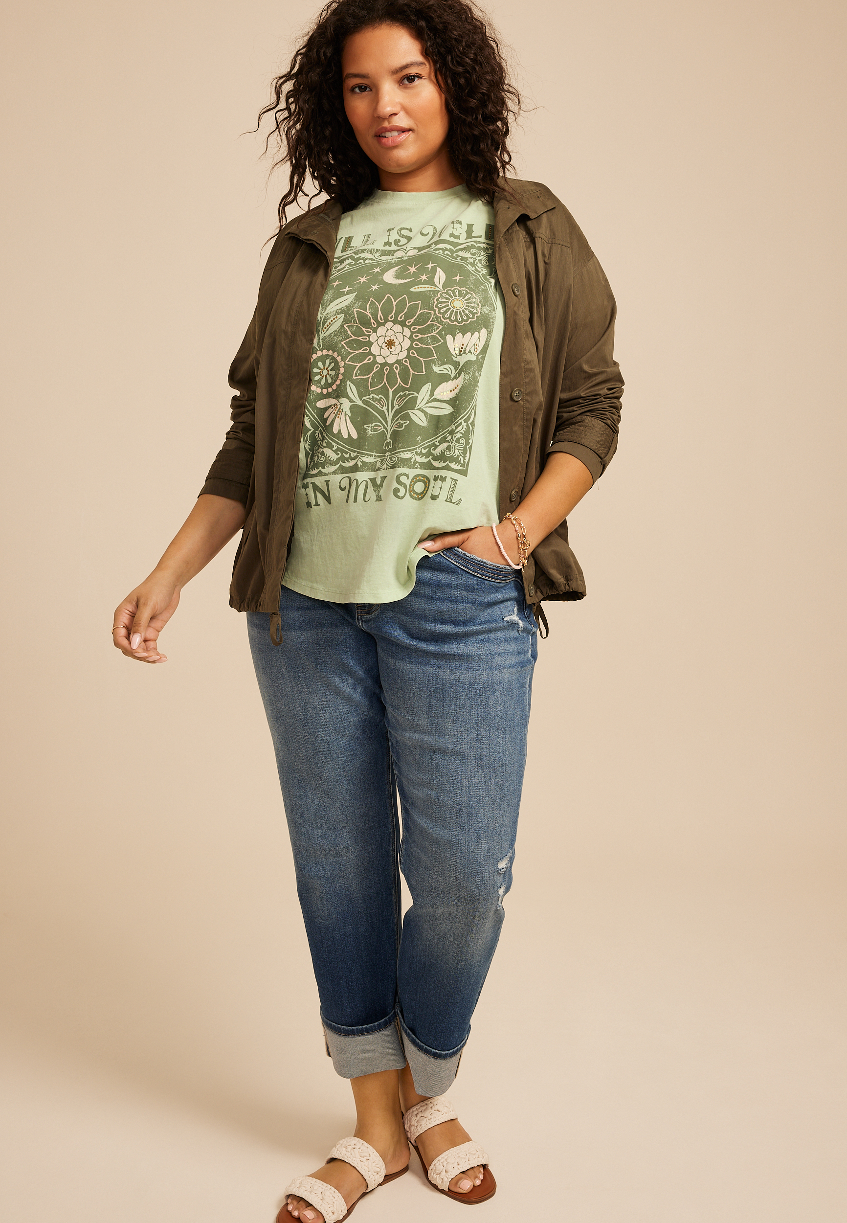 Plus Size All Is Well In My Soul Classic Fit Graphic Tee, C6446, large