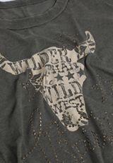 Free Spirit Studded Oversized Fit Graphic Tee, C1594, small
