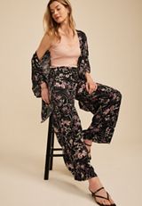 Paisley Floral Print Palazzo High Rise Pant, C1756, small
