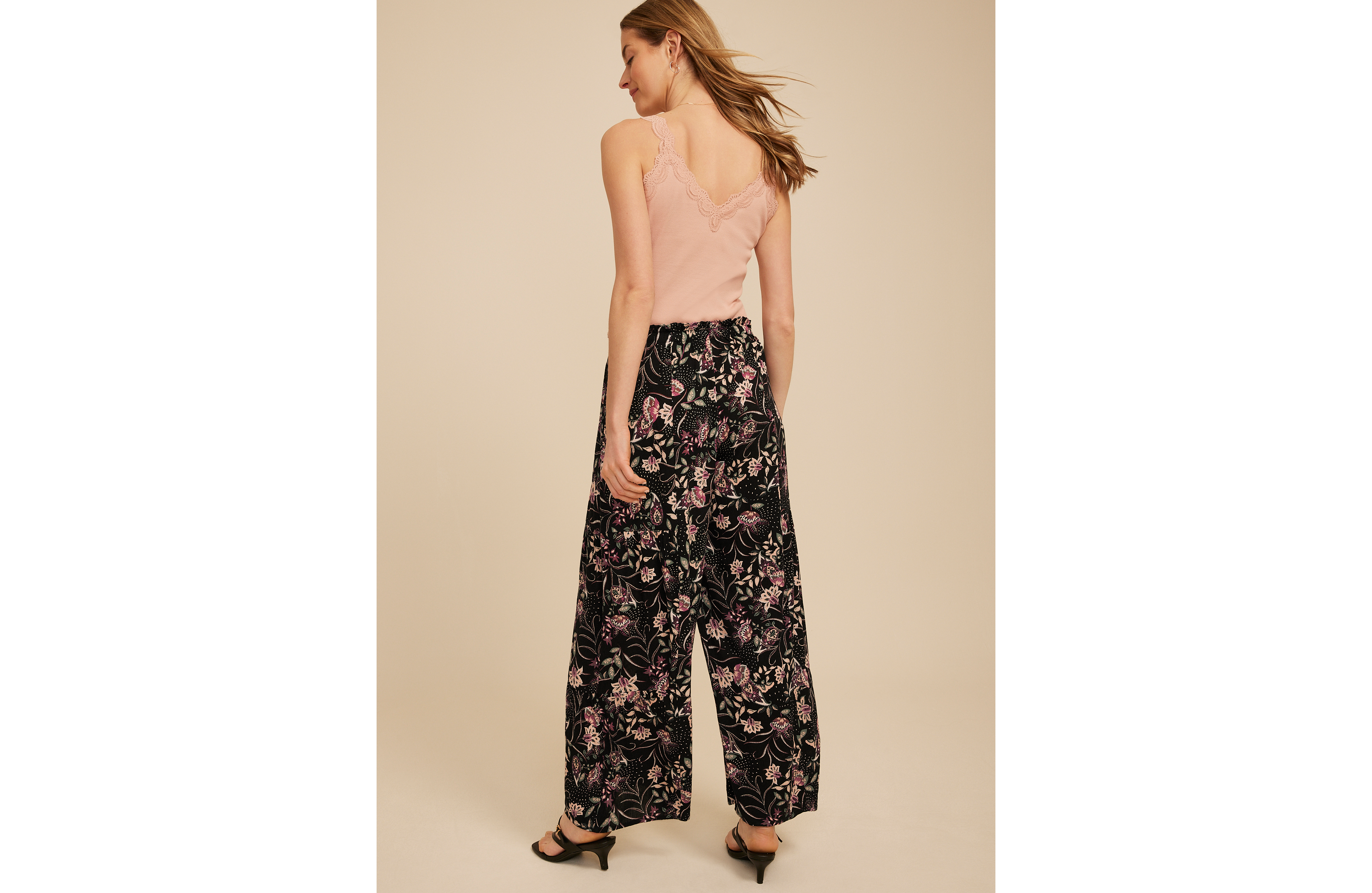 Paisley Floral Print Palazzo High Rise Pant