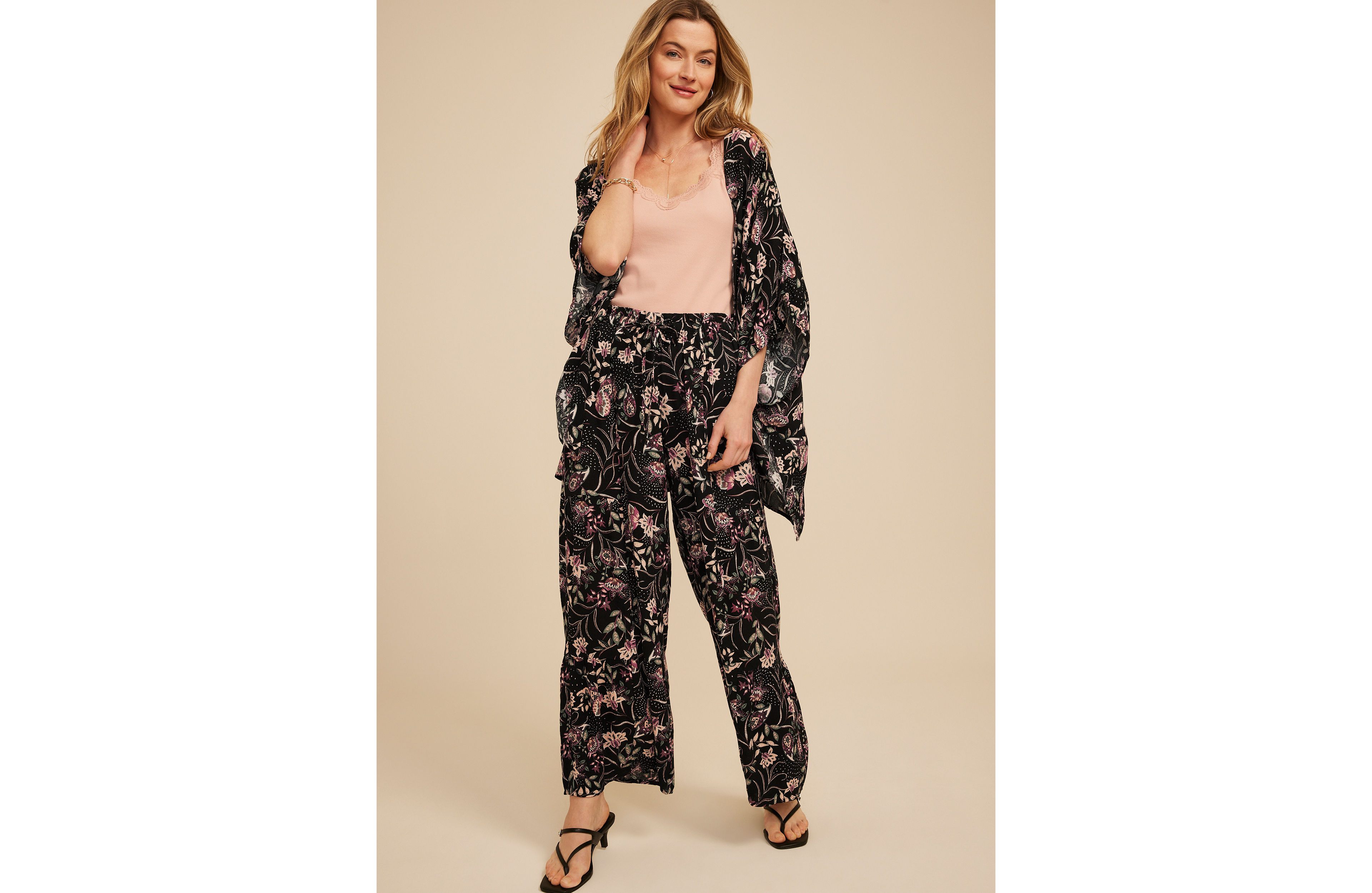 Paisley Floral Print Palazzo High Rise Pant