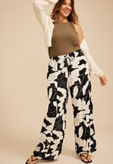 Plus Size Floral High Rise Palazzo Pant, C5487, small