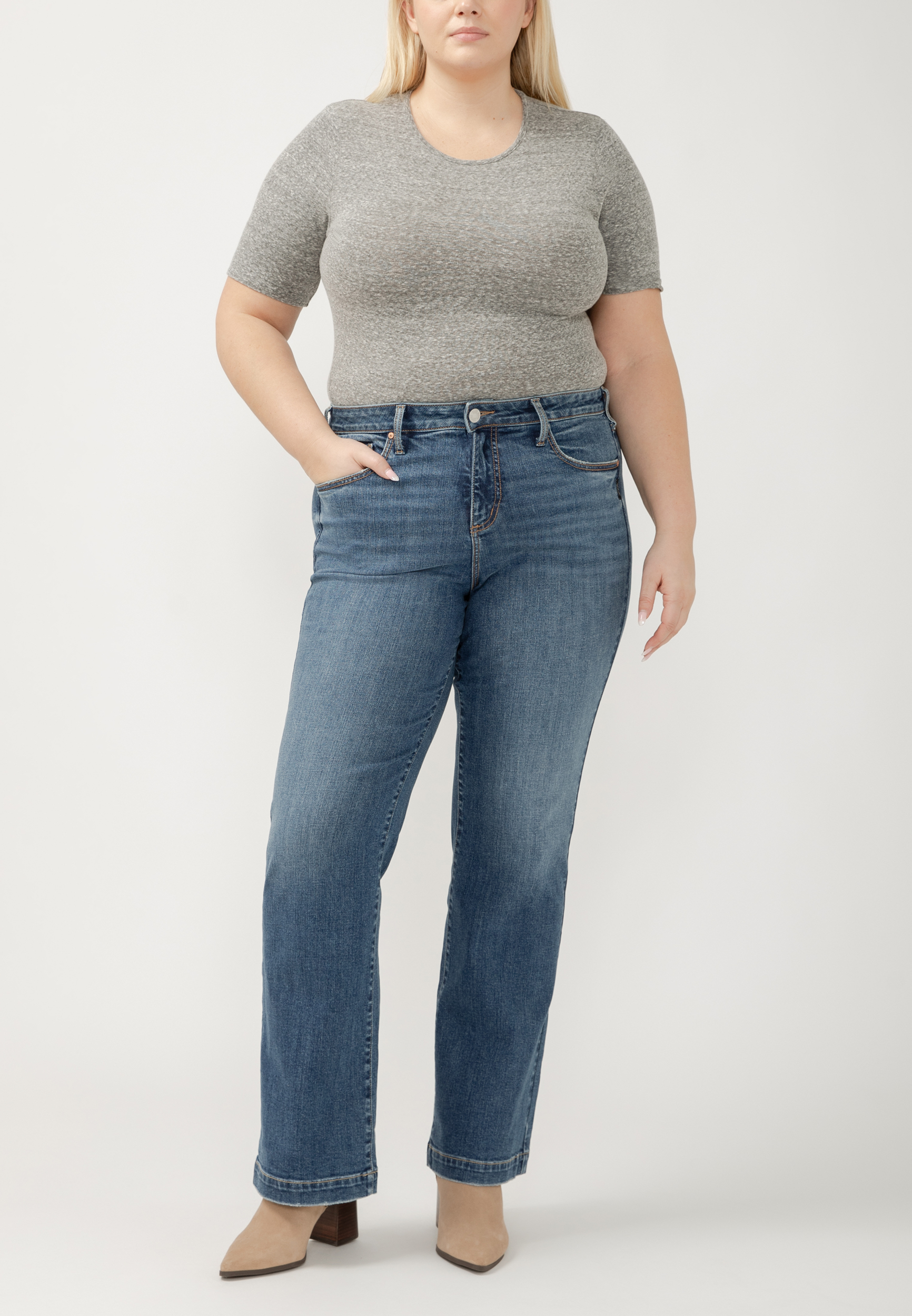 Plus Size Silver Jeans Co. ® Avery Curvy High Rise Trouser Jean, C3337, large