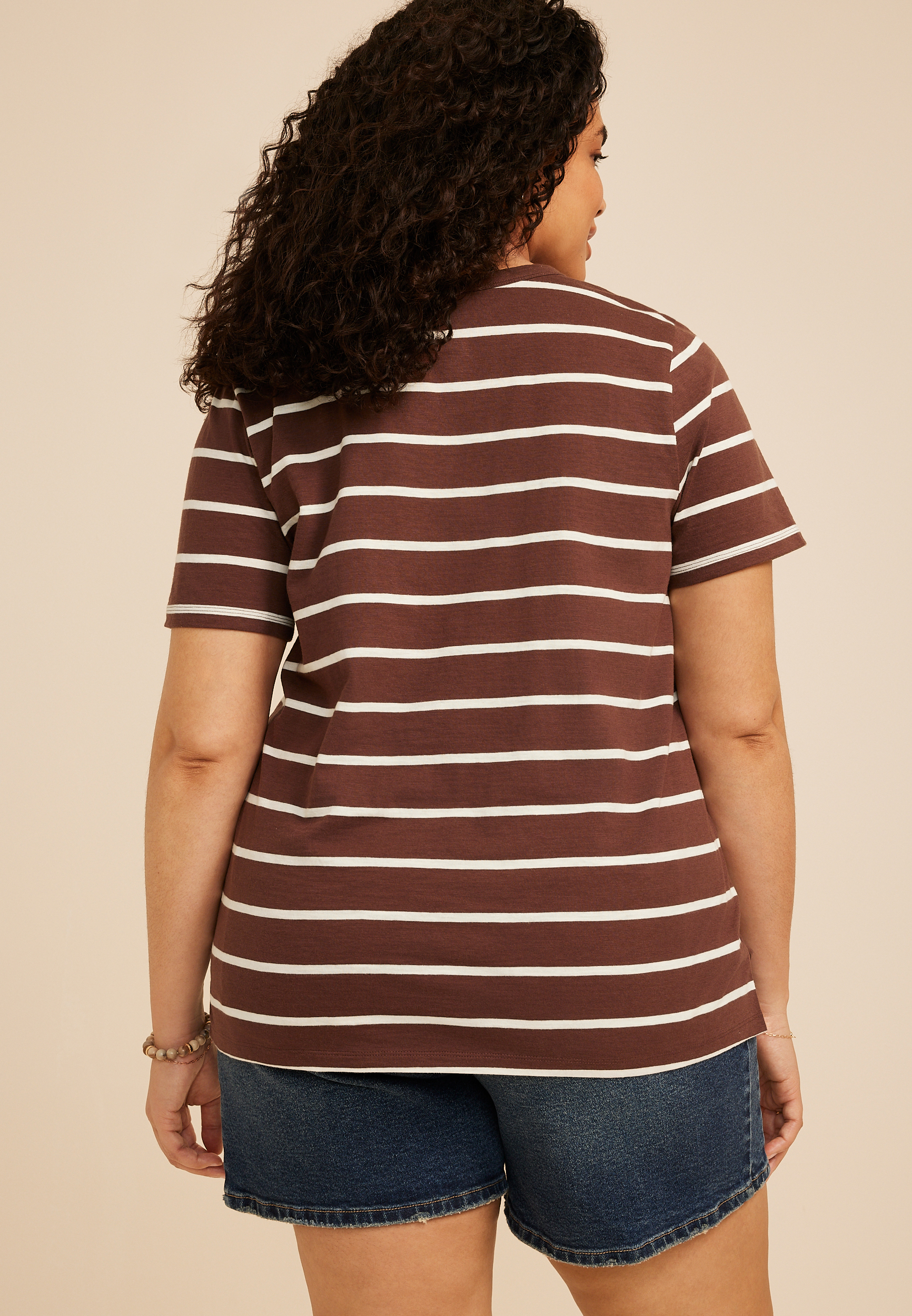 Plus Size 24/7 Dawson Stripe Crew Neck Tee, C6115, large