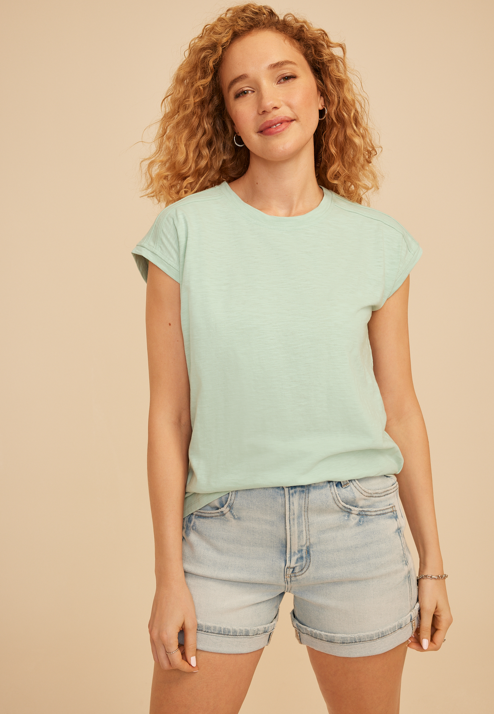 24/7 Shoulder Seamed Tee, SURF SPRAY, large