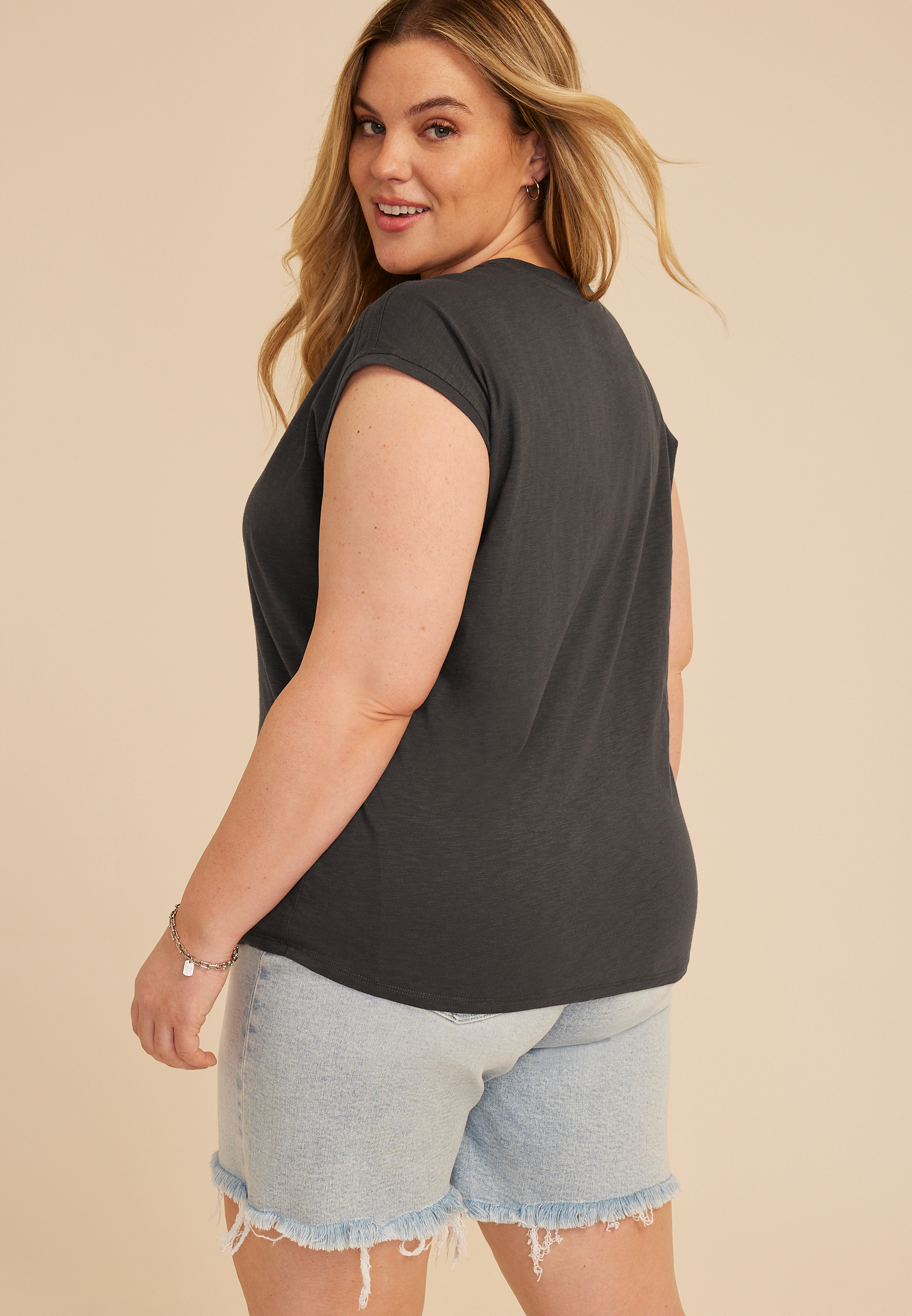 Plus Size 24/7 Shoulder Seamed Tee - thumbnail 5