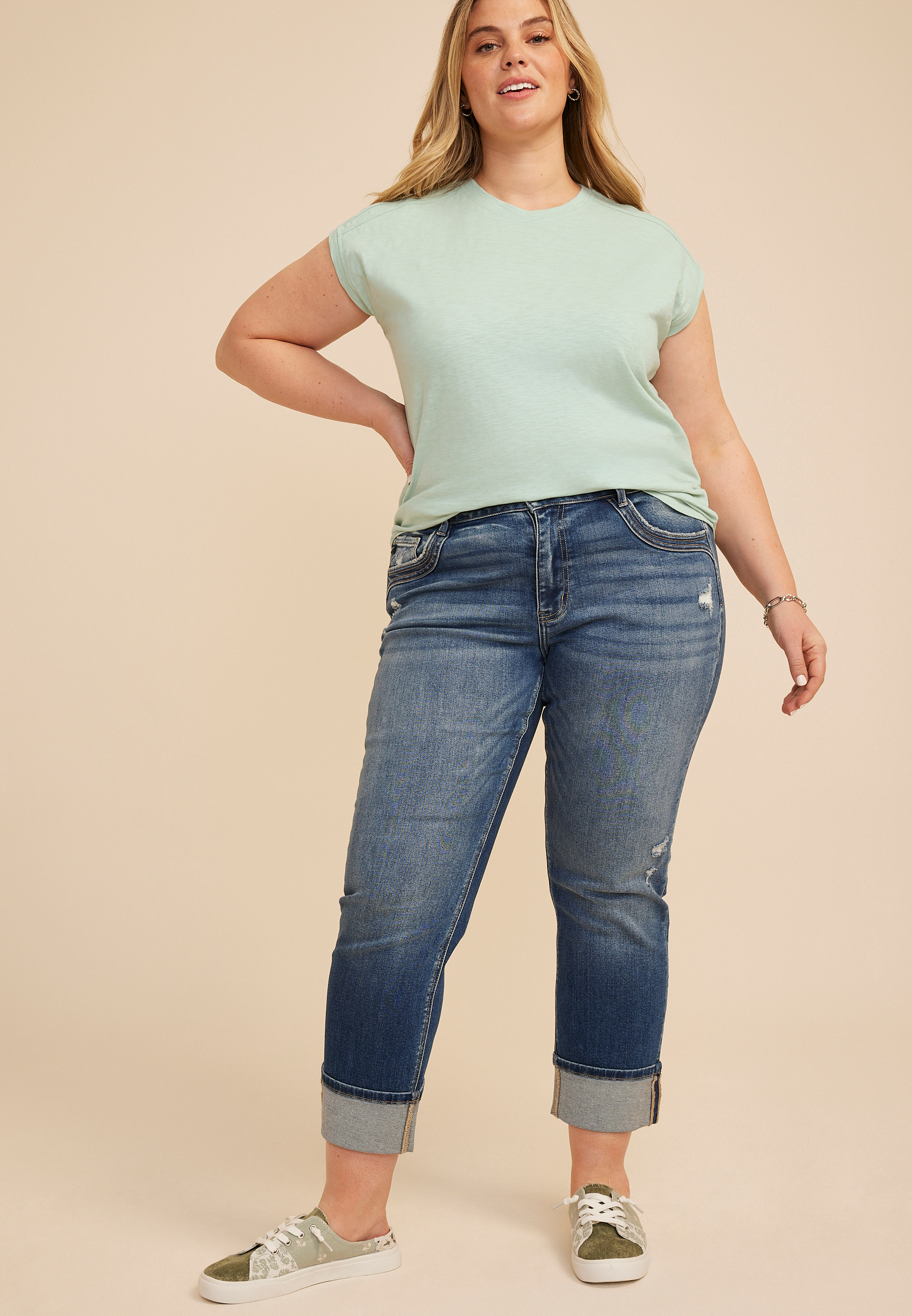 Plus Size 24/7 Shoulder Seamed Tee