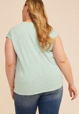 Plus Size 24/7 Shoulder Seamed Tee, C9251, small