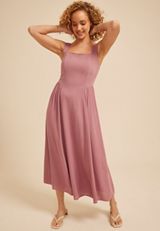 Bare Tank Drop Waist Midi Dress, C1395, small