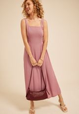 Bare Tank Drop Waist Midi Dress, C1395, small