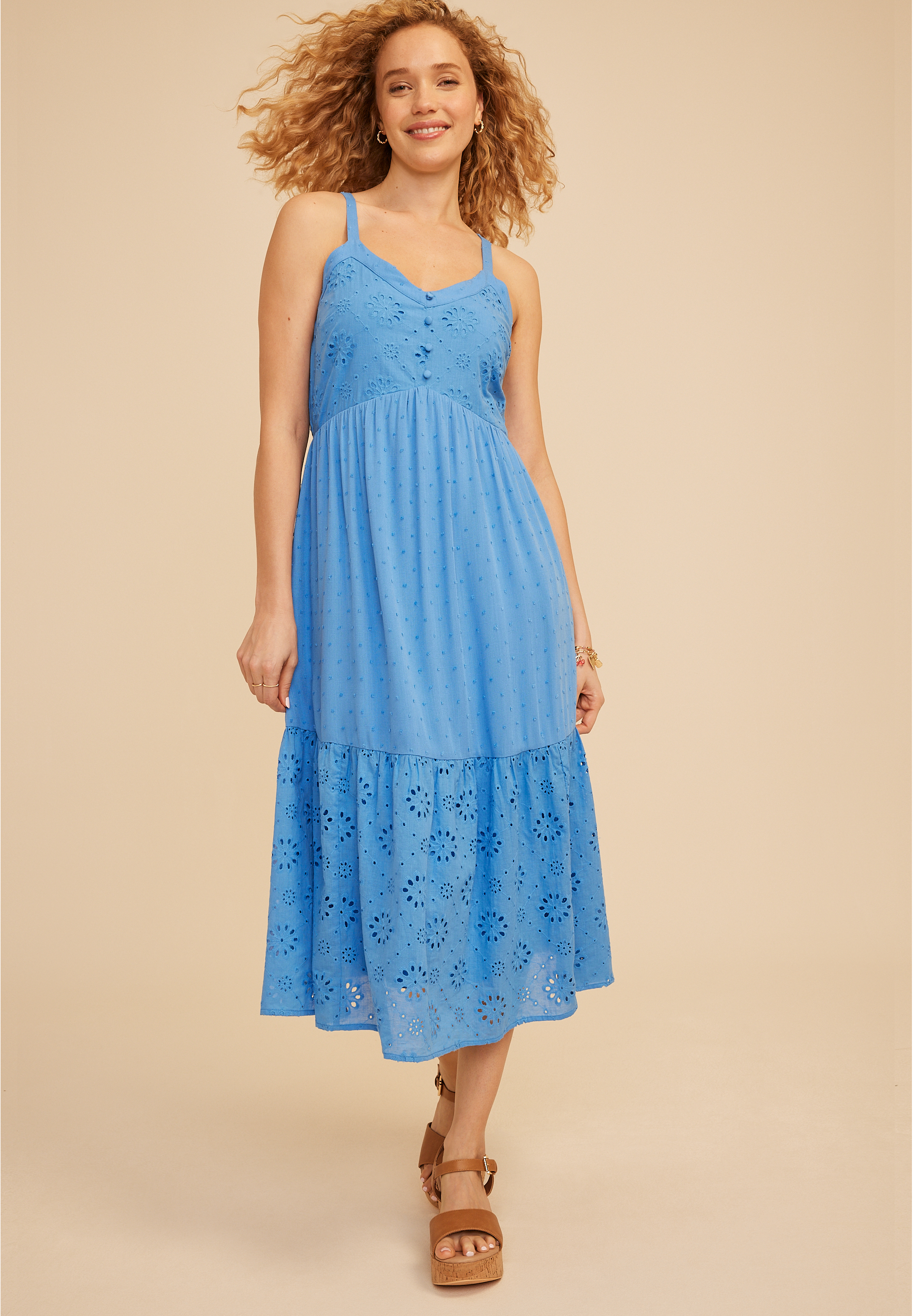 Bare Mixed Media Midi Dress