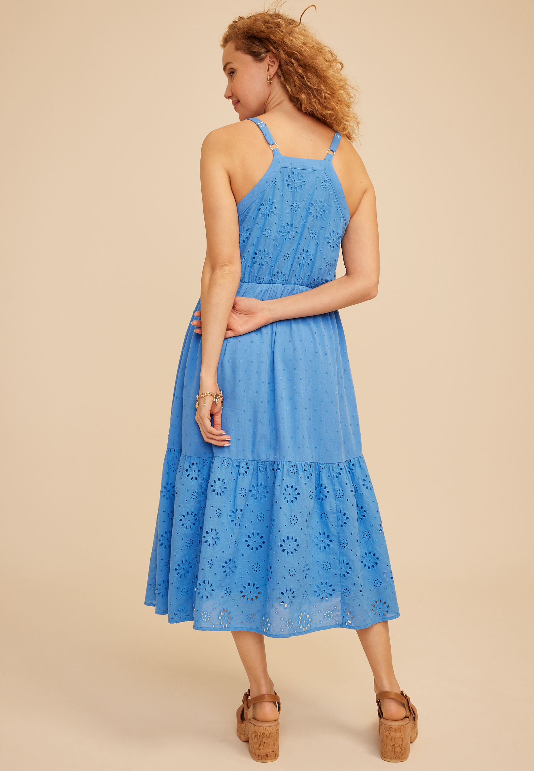 Bare Mixed Fabric Midi Dress, C5760, large