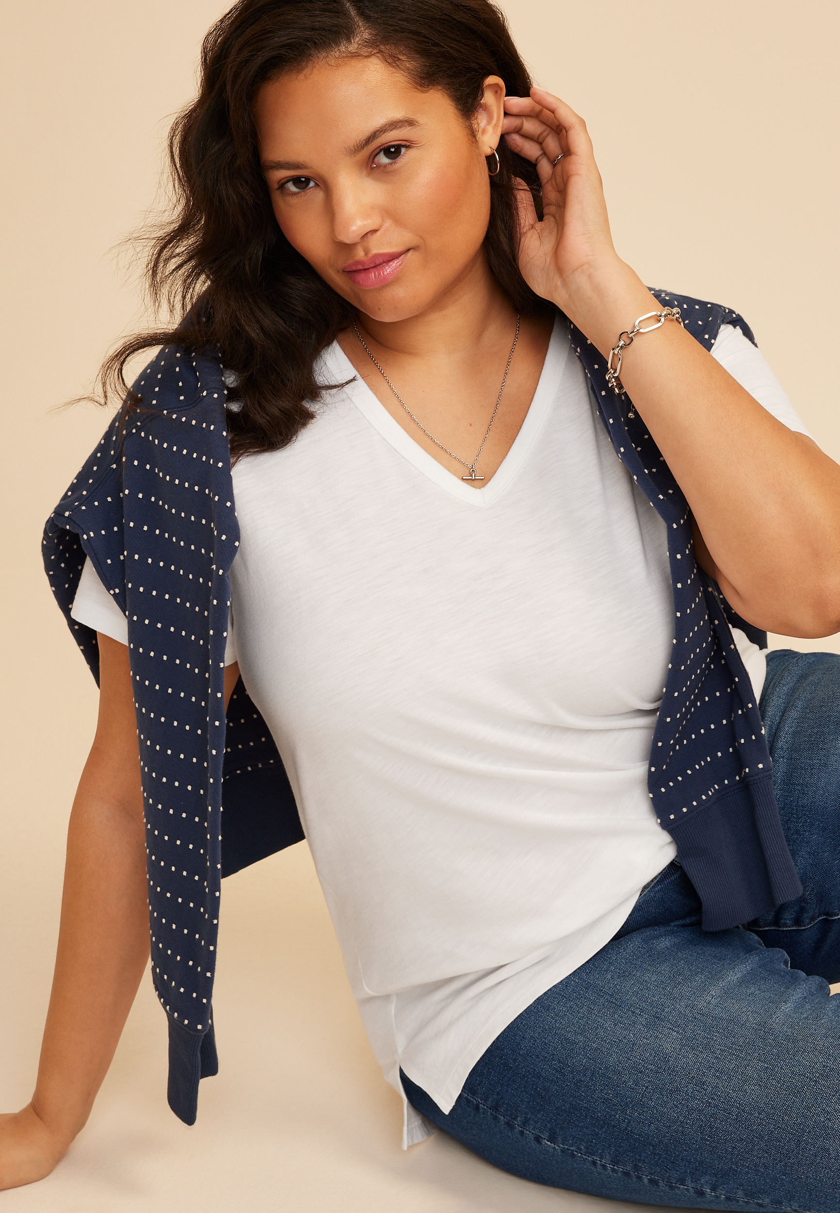 Plus Size 24/7 Dawson V Neck Tee