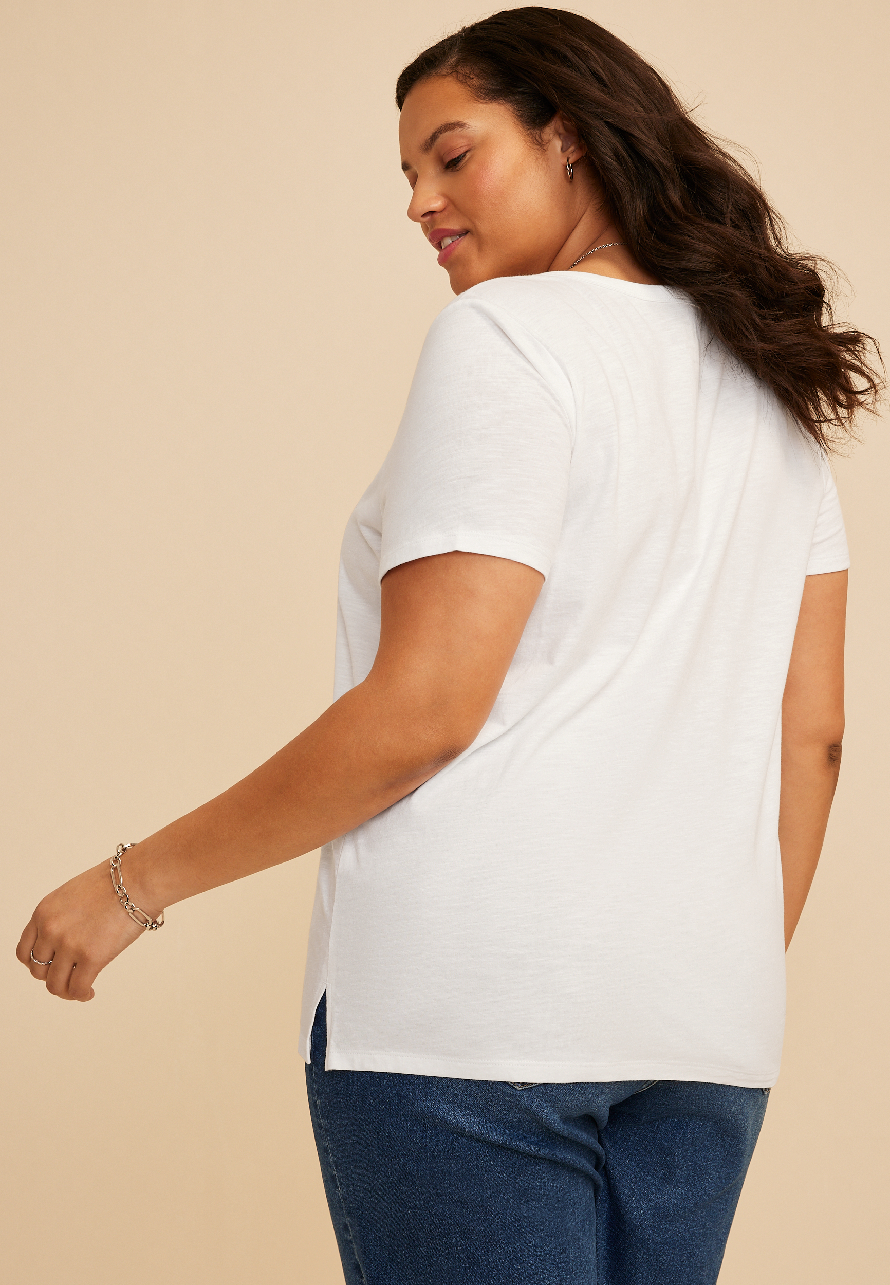 Plus Size 24/7 Dawson V Neck Tee, C7313, large
