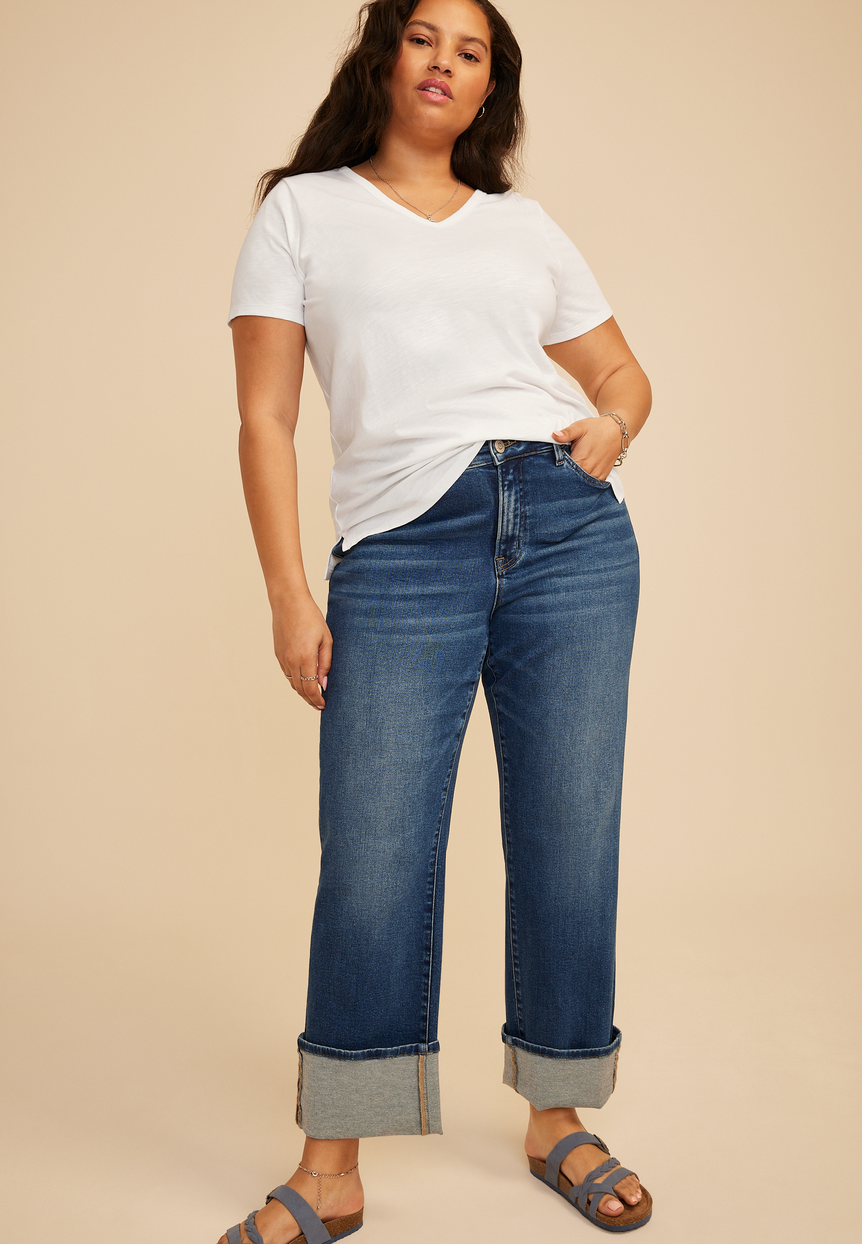 Plus Size 24/7 Dawson V Neck Tee, C7313, large