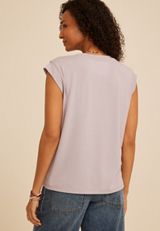 24/7 Shirred Shoulder Cap Sleeve Tee, C6226, small