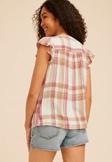 Pucker Plaid Button Down Shirt, C2969, small