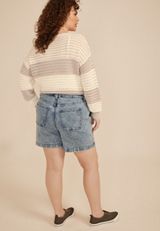 Plus Size m jeans by maurices&trade; High Rise Seam Front Wide 6in Shorts, C3337, small