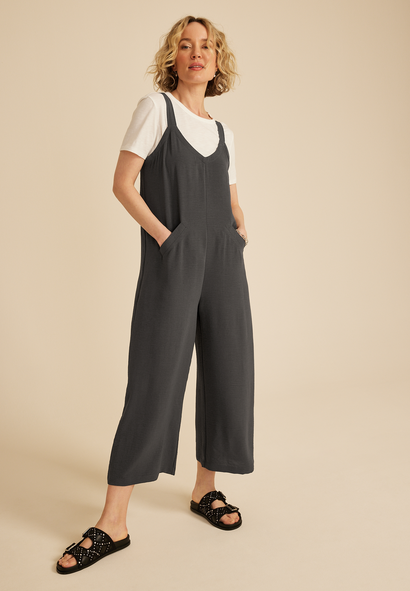 Cool Crepe Wide Leg Jumpsuit