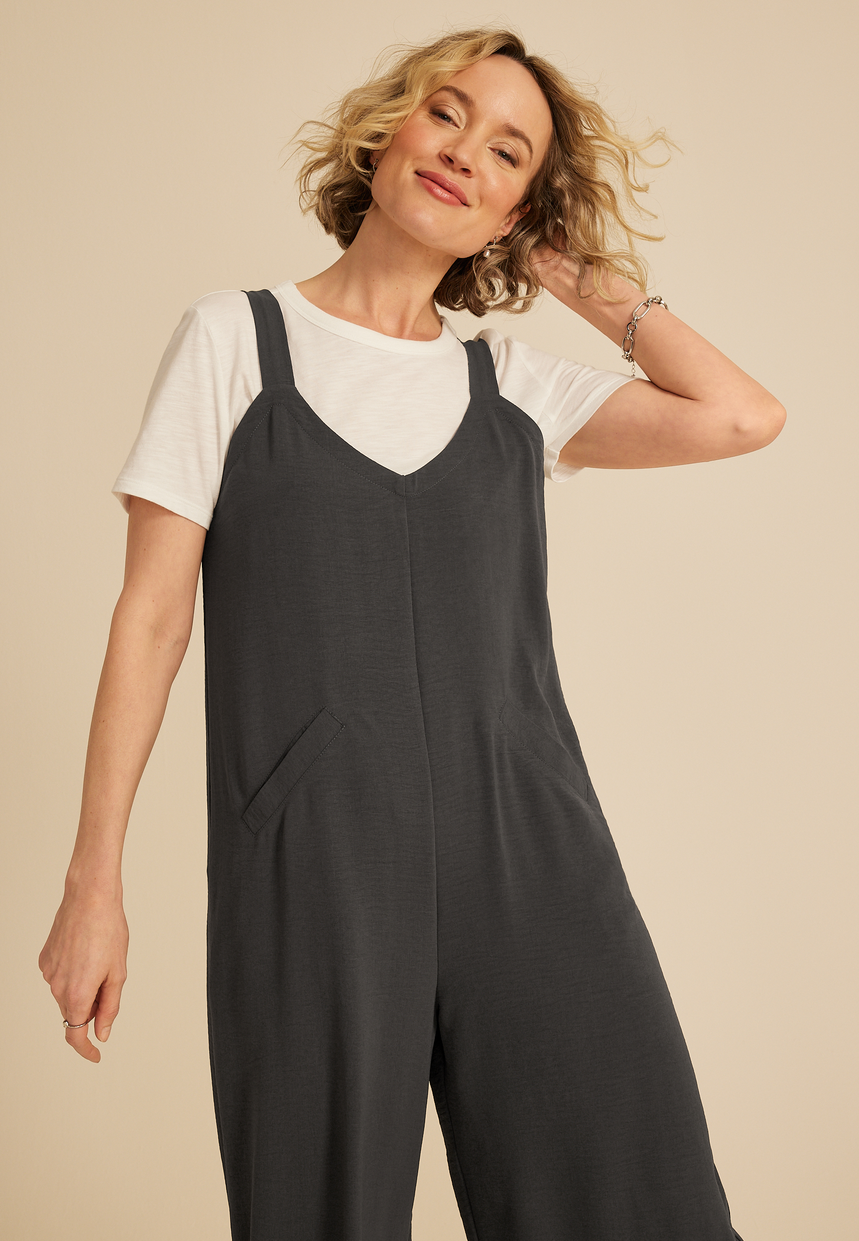 Cool Crepe Wide Leg Jumpsuit, C9764, large