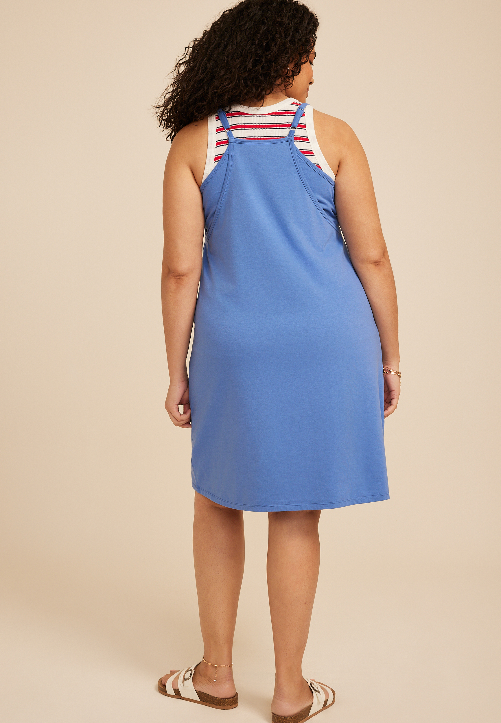Plus Size Bare Athleisure Tank Mini Dress, C2324, large