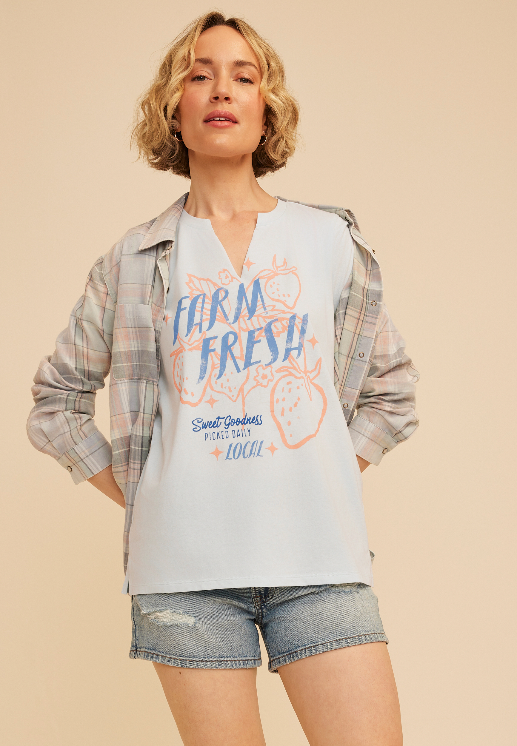 Farm Fresh Strawberry Classic Fit Graphic Tee, C9476, large